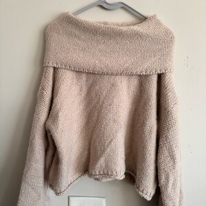 Elegant Cream Off-Shoulder Sweater